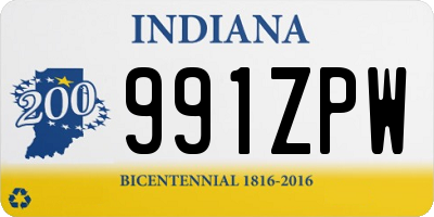 IN license plate 991ZPW