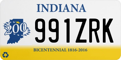 IN license plate 991ZRK