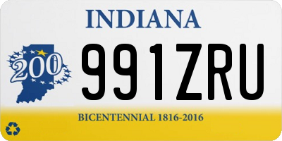 IN license plate 991ZRU