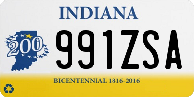 IN license plate 991ZSA