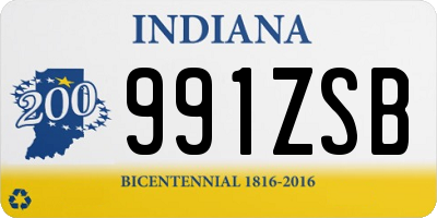 IN license plate 991ZSB