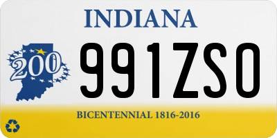 IN license plate 991ZSO