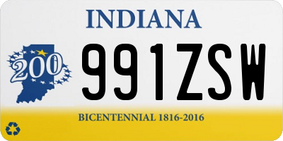 IN license plate 991ZSW