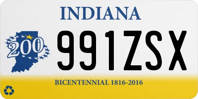 IN license plate 991ZSX