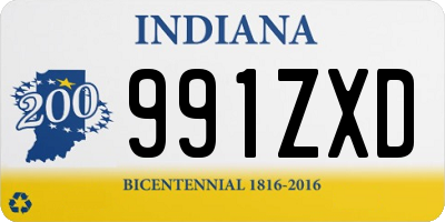 IN license plate 991ZXD