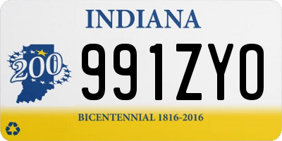 IN license plate 991ZYO