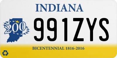 IN license plate 991ZYS