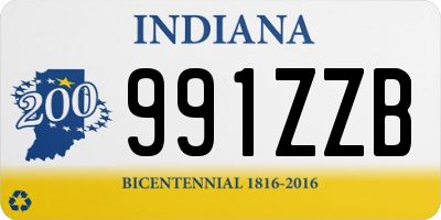 IN license plate 991ZZB