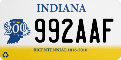 IN license plate 992AAF