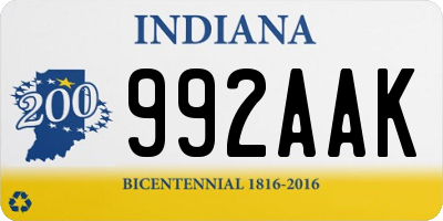 IN license plate 992AAK