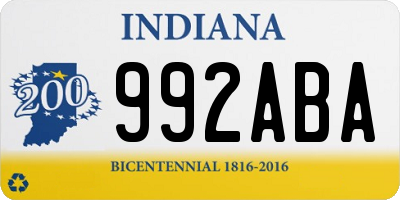 IN license plate 992ABA