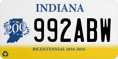 IN license plate 992ABW