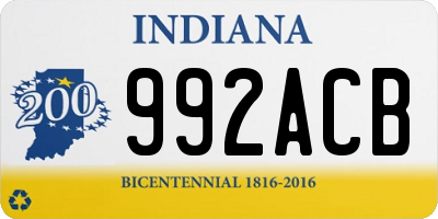 IN license plate 992ACB