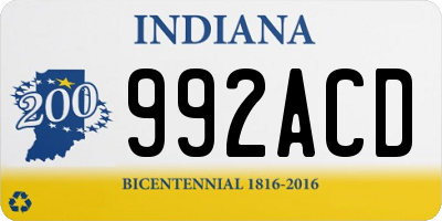 IN license plate 992ACD