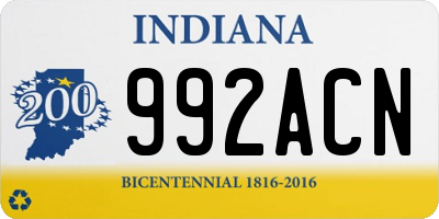 IN license plate 992ACN