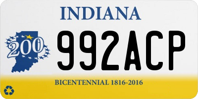 IN license plate 992ACP