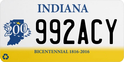 IN license plate 992ACY