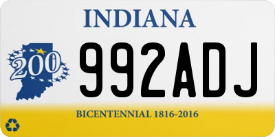 IN license plate 992ADJ