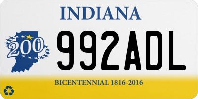 IN license plate 992ADL