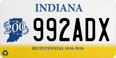 IN license plate 992ADX