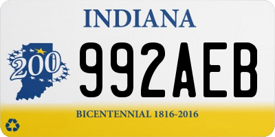 IN license plate 992AEB