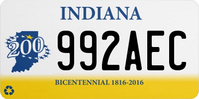 IN license plate 992AEC