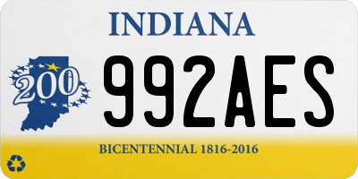 IN license plate 992AES