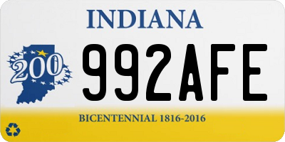 IN license plate 992AFE