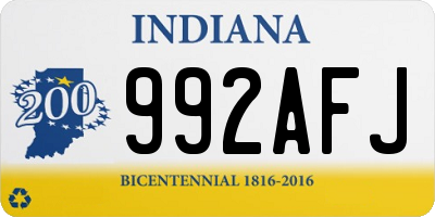 IN license plate 992AFJ