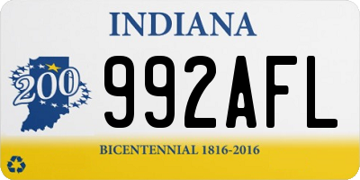 IN license plate 992AFL