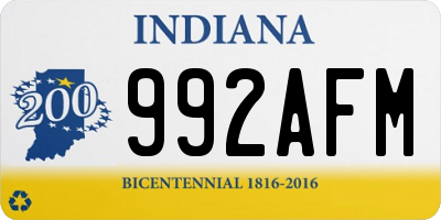 IN license plate 992AFM