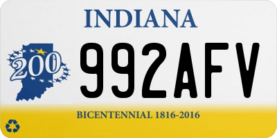 IN license plate 992AFV