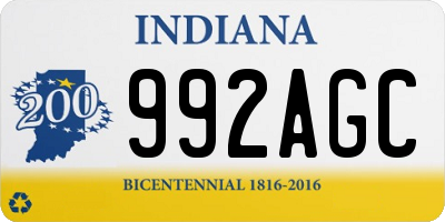 IN license plate 992AGC