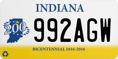 IN license plate 992AGW