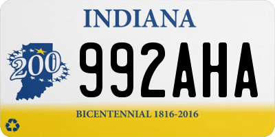 IN license plate 992AHA