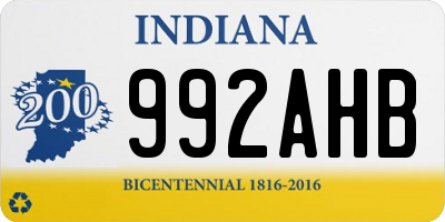 IN license plate 992AHB