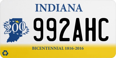 IN license plate 992AHC