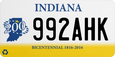 IN license plate 992AHK