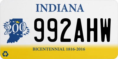 IN license plate 992AHW