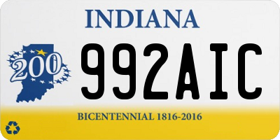 IN license plate 992AIC