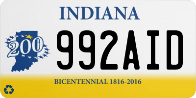 IN license plate 992AID