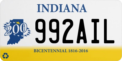 IN license plate 992AIL