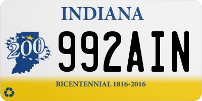 IN license plate 992AIN