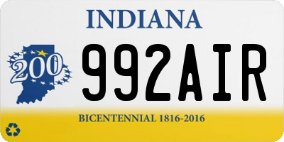 IN license plate 992AIR