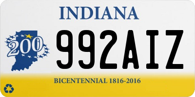 IN license plate 992AIZ