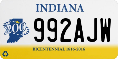 IN license plate 992AJW