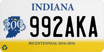 IN license plate 992AKA