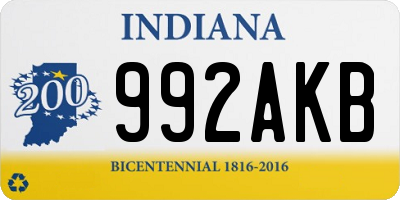 IN license plate 992AKB