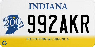 IN license plate 992AKR