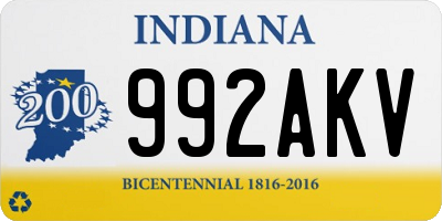 IN license plate 992AKV